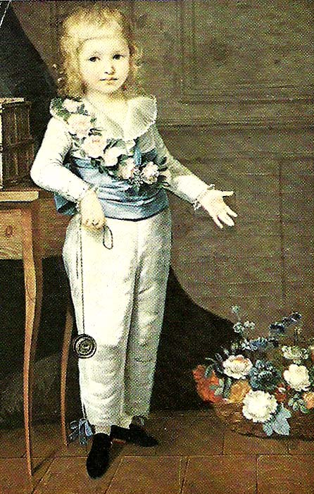 the dauphin playing with a yo-yo, wearing a sailor suit, c.